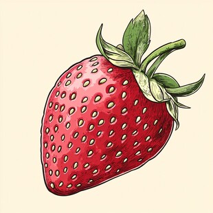 手绘草莓插画