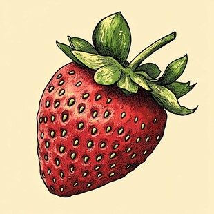 手绘草莓插画
