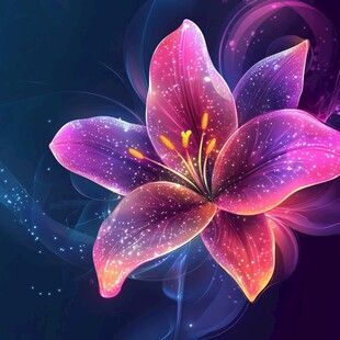 梦幻炫彩百合花绽放