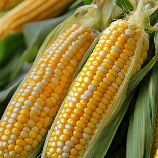 新鲜玉米棒 饱满色泽诱人