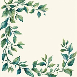 绿叶藤蔓边框装饰图案