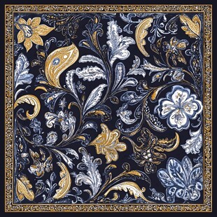 复古风奢华花卉图案方巾