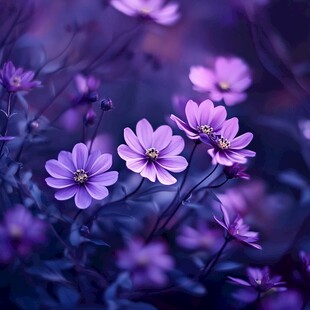 梦幻紫色小花绽放美景