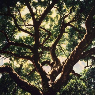 仰望繁茂巨树的蓬勃生机