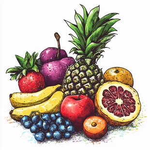 缤纷水果插画