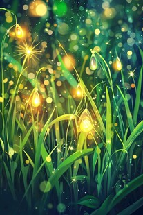 梦幻荧光草间的微光世界