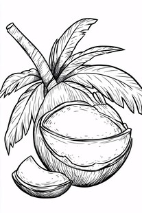 手绘椰子插画