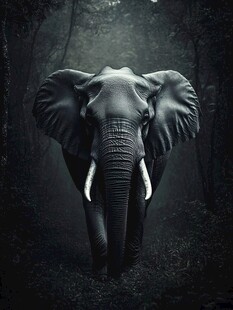 森林中的威严大象