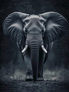 黑暗中的威严大象
