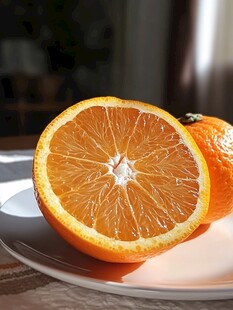 新鲜切开的多汁橙子