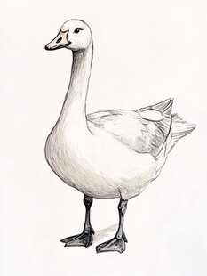 白鹅素描图
