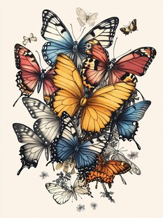 群蝶汇聚 绚烂多姿