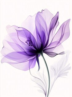 梦幻紫色透明质感花卉