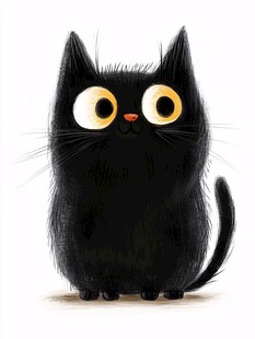 大眼黑猫 萌态十足