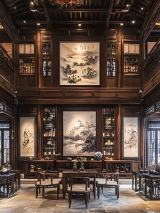 中式古典雅致厅堂空间