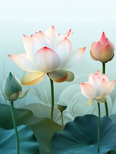 梦幻荷花绽放图