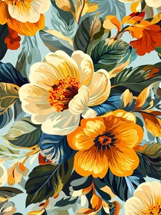 绚丽花卉图案
