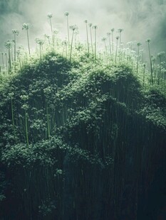 梦幻绿植山丘的神秘景致