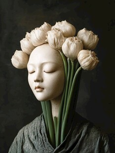 花饰人首雕塑艺术之美