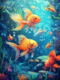 梦幻金鱼海底畅游图景