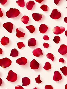 浪漫红玫瑰花瓣背景图