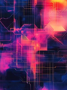 炫彩科技风抽象几何图案
