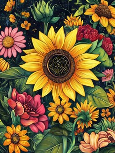 绚丽多彩的花卉插画世界