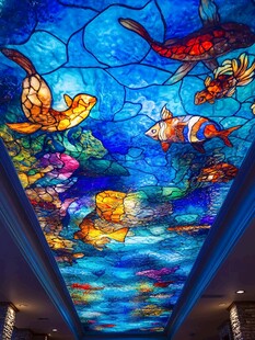 海底世界艺术玻璃天花板