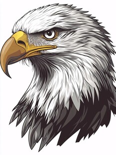 白头海雕头像插画