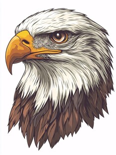 白头海雕头像插画
