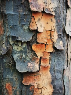 树皮斑驳纹理特写