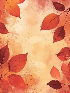 秋日枫叶水彩背景图