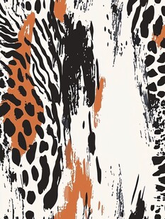 豹纹笔触风时尚图案纹理