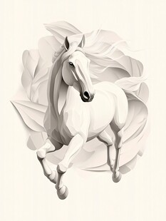 奔腾白马的梦幻纸艺风