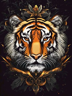 霸气虎首 神秘华丽纹饰