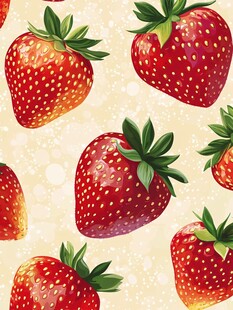 草莓图案 甜美清新水果风