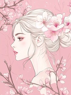 樱花少女 浪漫春日侧颜风采