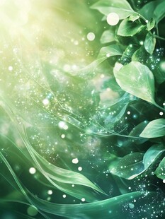 梦幻绿叶光影背景图