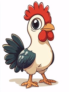 可爱卡通公鸡形象