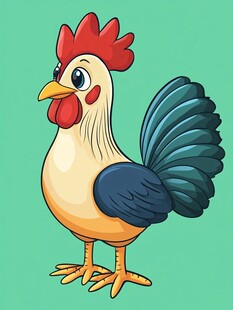 卡通公鸡插画