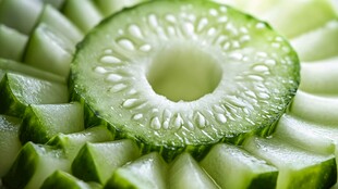 翠绿黄瓜切片精致摆盘