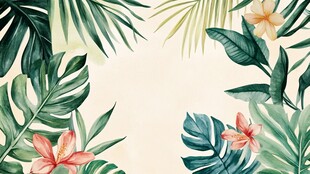 热带植物花卉清新背景图