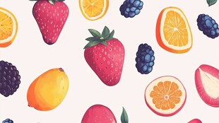 缤纷水果图案插画