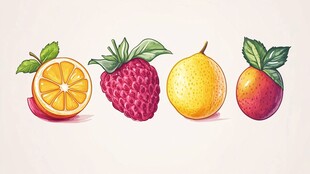 缤纷水果插画展示