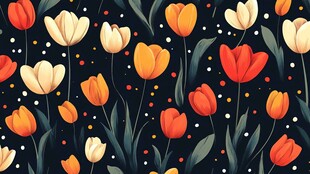 郁金香花卉图案背景设计