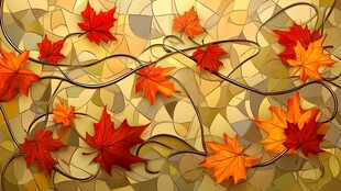 秋意枫叶抽象艺术背景图