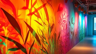 多彩植物墙营造绚丽空间