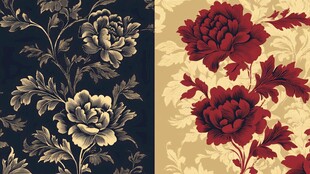 古典花卉图案壁纸设计