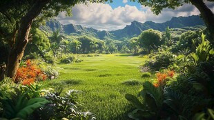 梦幻绿野山林自然美景