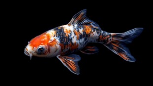 三色锦鲤优雅水中游